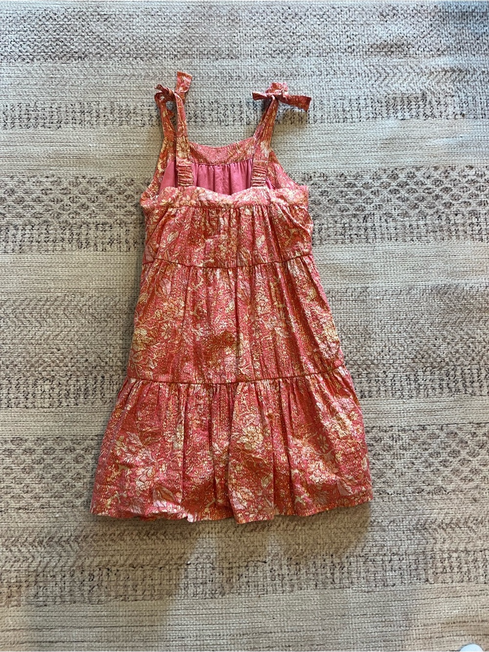 Crewcuts Pink Floral Skirt with Gold Accents
